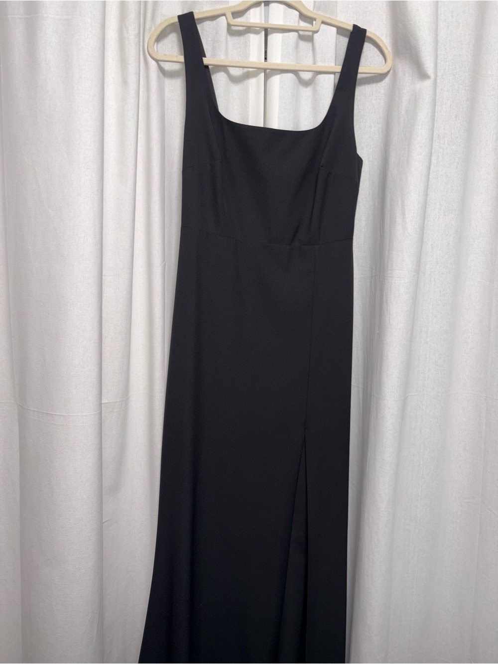 BHLDN Classic Black Square-Neck Maxi Dress